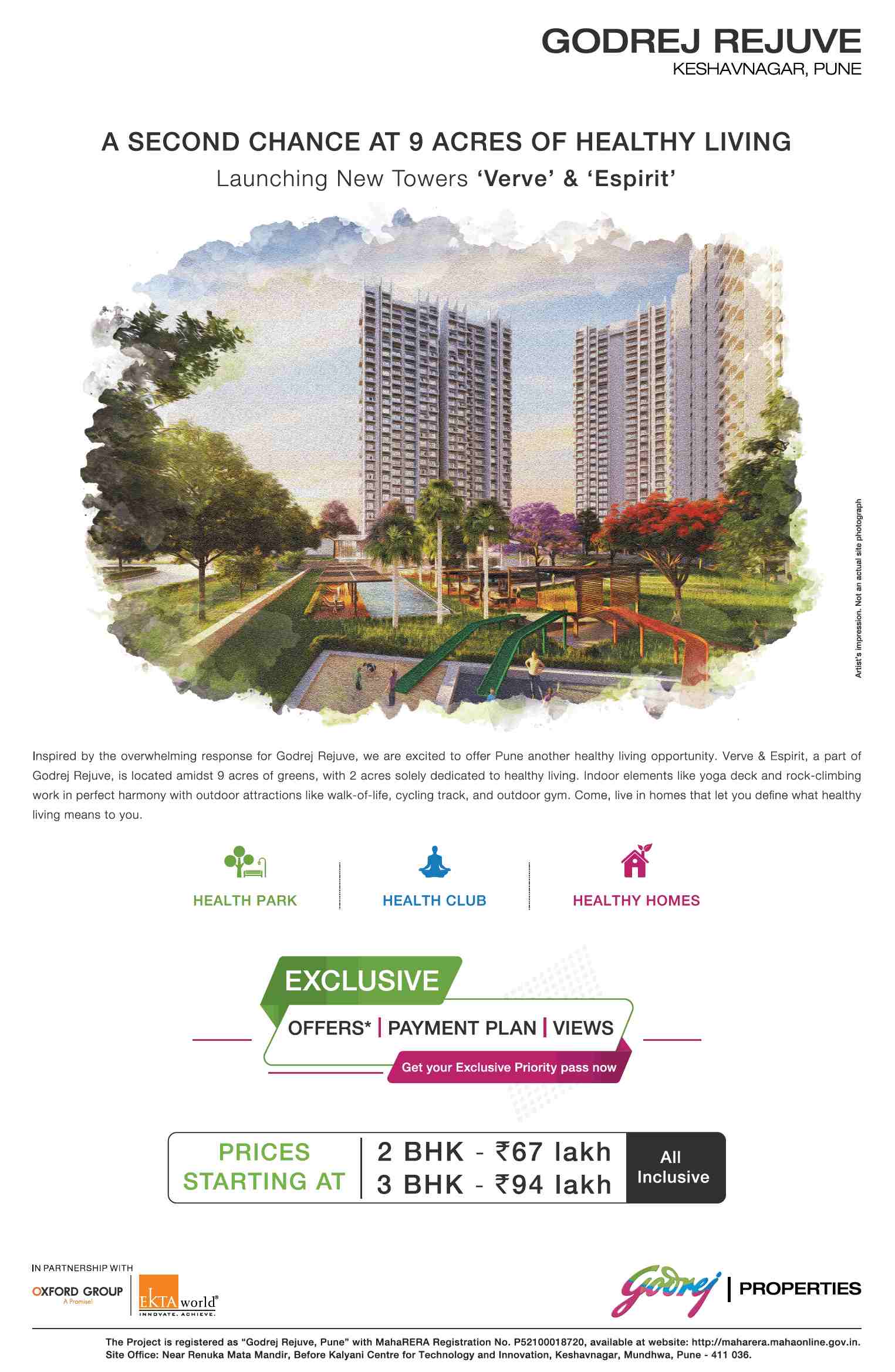 Launching new towers Verve & Espirit at Godrej Rejuve in Keshav Nagar, Pune Update
